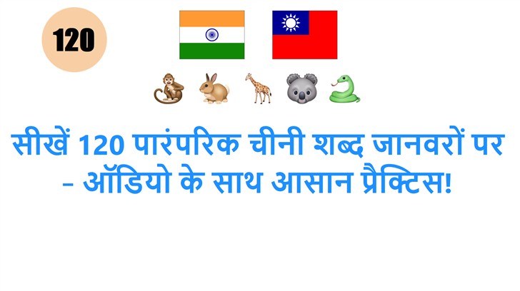 सीखें 120 पारंपरिक चीनी शब्द जानवरों पर – ऑडियो के साथ आसान प्रैक्टिस!